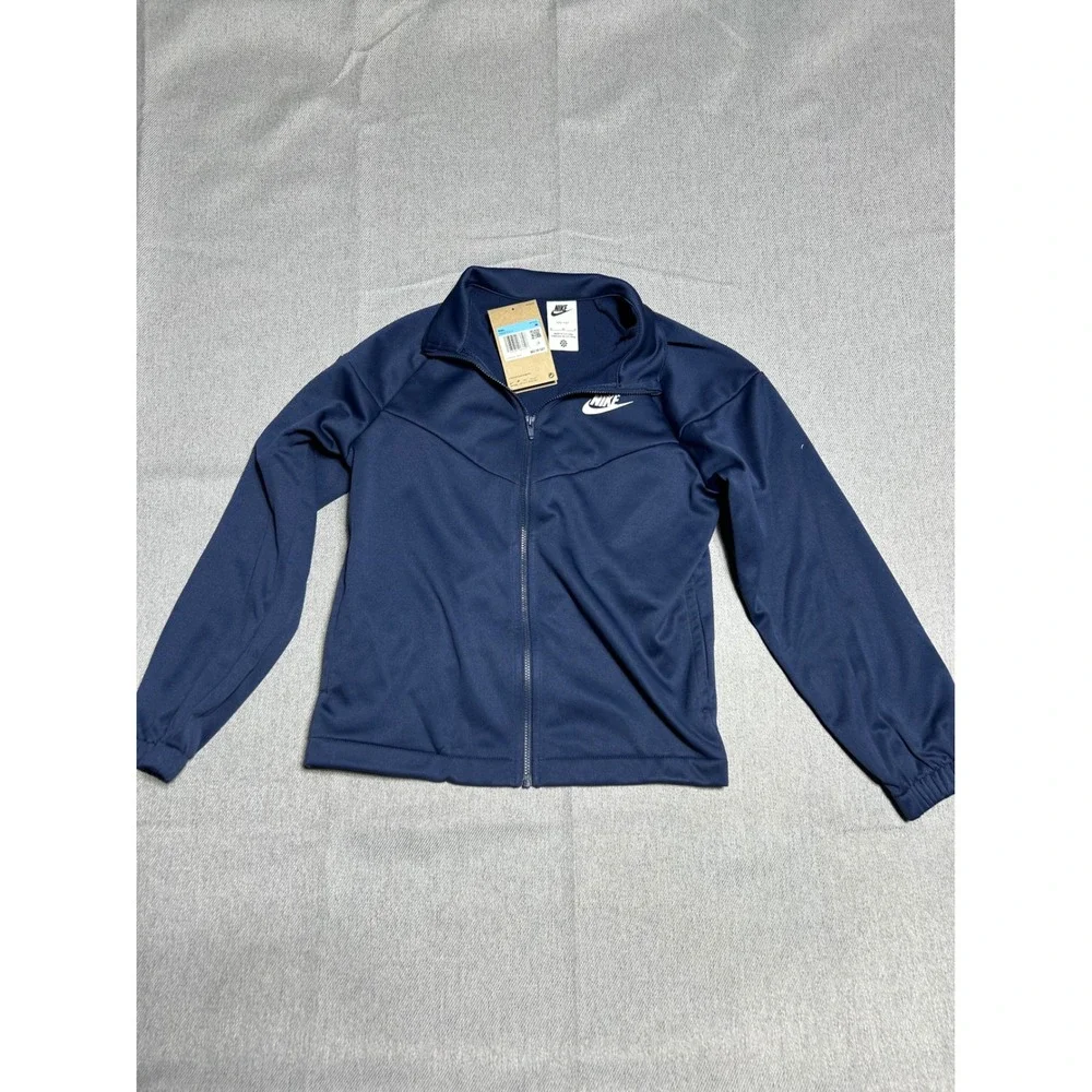 Nike Track Jacket Kids Size Medium Navy Blue Dri-Fit Full Zip Youth Sporty